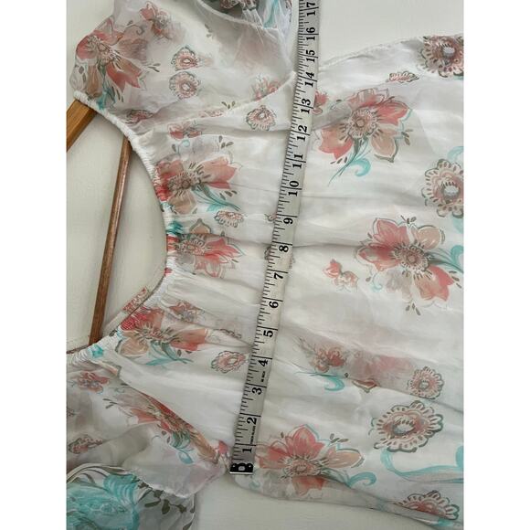 Lola made in Italy floral silky blouse size small fairy bloomcore - Picture 6 of 7